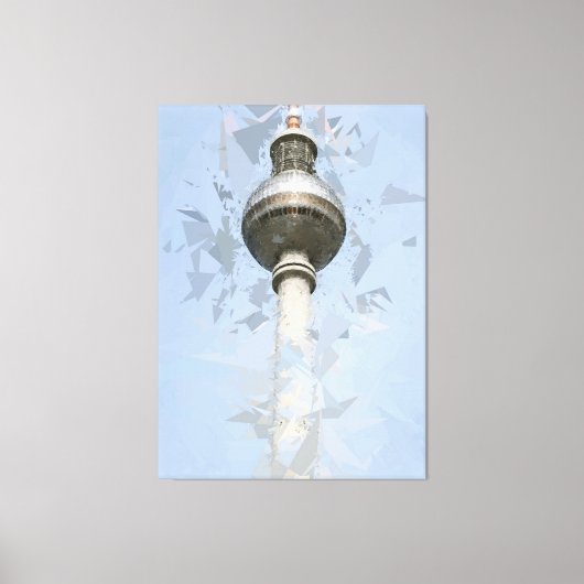 TV Tower Fernsehturm Berlin，ドイツ キャンバスプリント (正面)