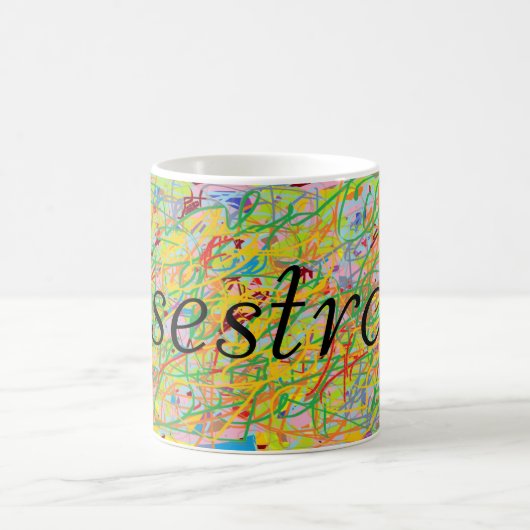 tvshowOrphanの黒からのSestra、抽象美術 コーヒーマグカップ (中央)