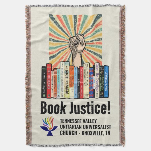 TVUUC - Book Justice! スローブランケット (正面縦)