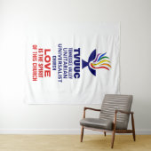 TVUUC Chaliceロゴシンボル、愛は精神である タペストリー (インサイチュ(横))