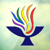 TVUUC Flaming Chalice Logo Window Cling ウィンドウサイン (シート3)