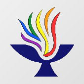 TVUUC Flaming Chalice Logo Window Cling ウィンドウサイン (シート)