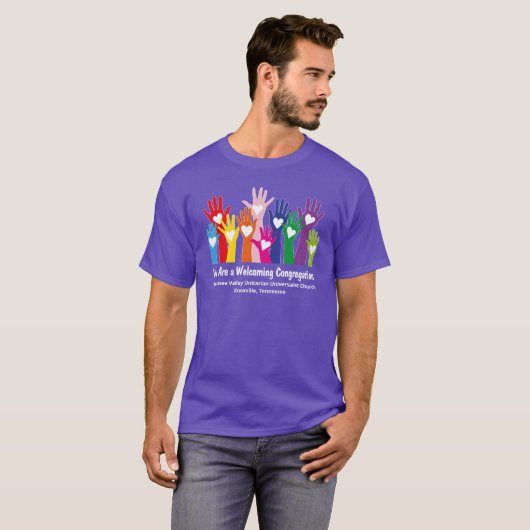 TVUUC - Hands & Hearts - Welcoming Tシャツ (正面フル)