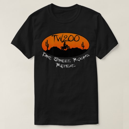 TW200トレイルウェイモーターサイクルエンデューロオフロード Tシャツ (デザイン正面)