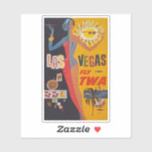 Twaからラスベガスまでの飛んでいるヴィンテージ旅行ポスター シール (シート)