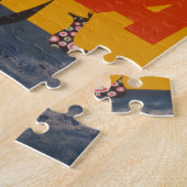 Twaからラスベガスまでの飛んでいるヴィンテージ旅行ポスター ジグソーパズル (側面)