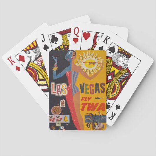 Twaからラスベガスまでの飛んでいるヴィンテージ旅行ポスター トランプ (裏面)