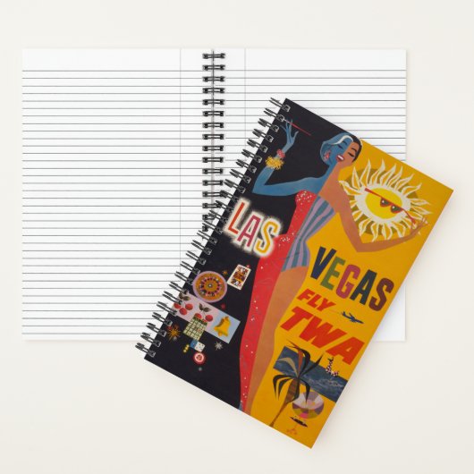 Twaからラスベガスまでの飛んでいるヴィンテージ旅行ポスター ノートブック (内側)