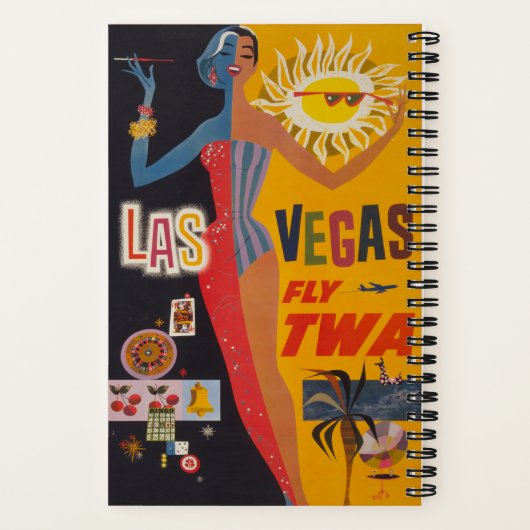 Twaからラスベガスまでの飛んでいるヴィンテージ旅行ポスター ノートブック (裏面)