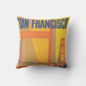 Twaのサンフランシスコ飛んでいるへの旅行ポスター クッション (裏面)