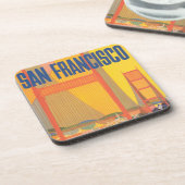 Twaのサンフランシスコ飛んでいるへの旅行ポスター コースター (左側)