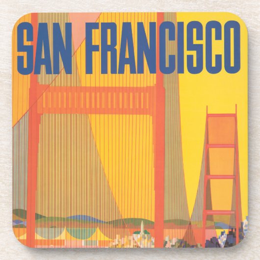 Twaのサンフランシスコ飛んでいるへの旅行ポスター コースター (正面)