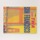 Twaのサンフランシスコ飛んでいるへの旅行ポスター ジグソーパズル (横)