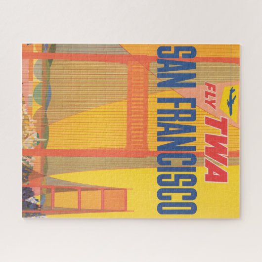 Twaのサンフランシスコ飛んでいるへの旅行ポスター ジグソーパズル (横)