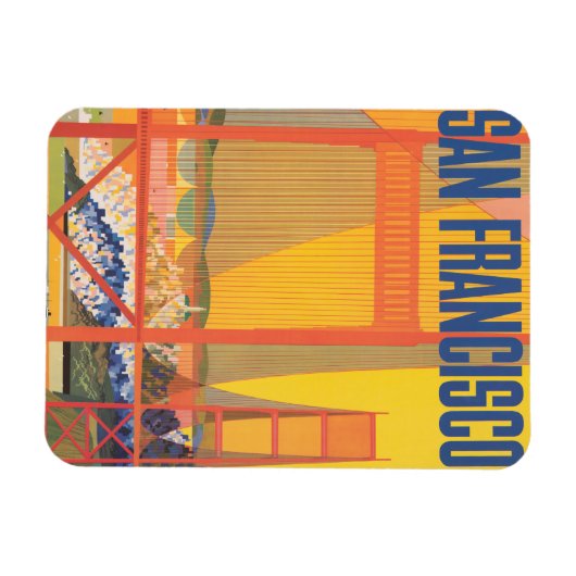 Twaのサンフランシスコ飛んでいるへの旅行ポスター マグネット (横)