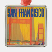 Twaのサンフランシスコ飛んでいるへの旅行ポスター メタルオーナメント (正面)