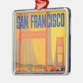 Twaのサンフランシスコ飛んでいるへの旅行ポスター メタルオーナメント (左)