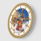 「Twasクリスマスの前の夜 ラージ壁時計 (傾斜)