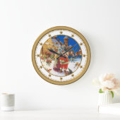 「Twasクリスマスの前の夜 ラージ壁時計 (ホーム)