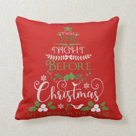 Twasクリスマスの枕の前の夜 クッション