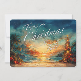 Twas Christmas in July Beach Holiday Card – 5x7 シーズンカード