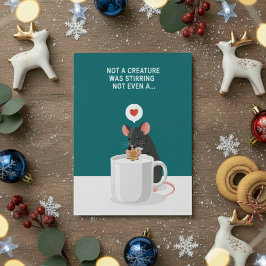Twas Night Funny Christmas Mouse Greeting  シーズンカード