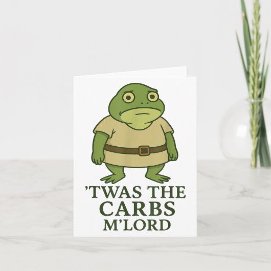 Twas The Carbs Mlord Funny Frog Meme Medieval  カード (正面)