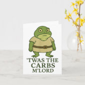 Twas The Carbs Mlord Funny Frog Meme Medieval  カード (黄色い花)