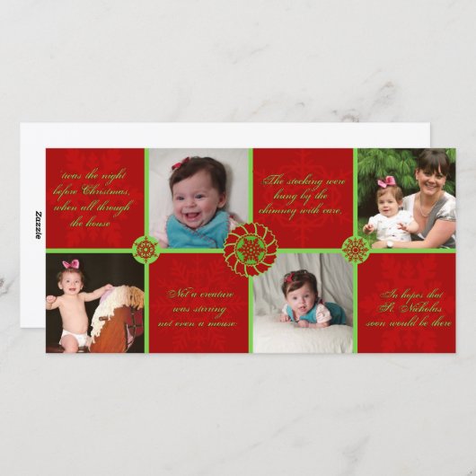 Twas the night beforeクリスマスHolidayフォトカード シーズンカード (正面/裏面)
