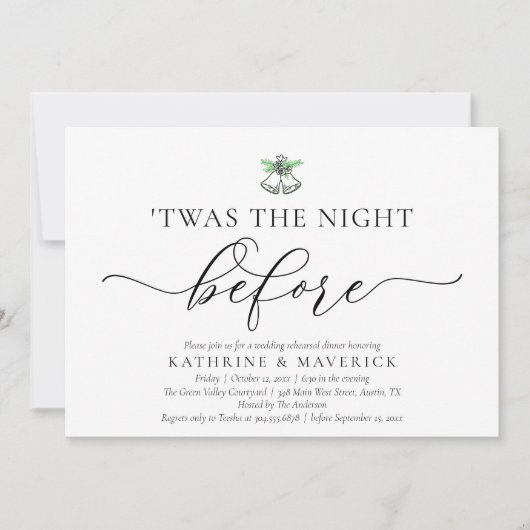 Twas The Night Before Classy Rehearsal Dinner 招待状 (正面)
