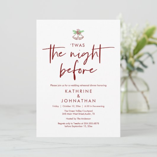 Twas The Night Before Wedding Rehearsal Dinner 招待状 (スタンド正面)