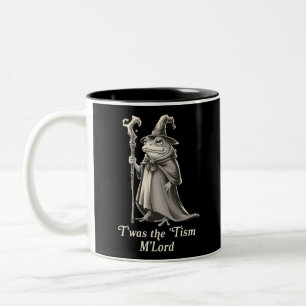 T'was The 'Tism M'lord おかしなカエル魔法使いのミーム ツートーンマグカップ