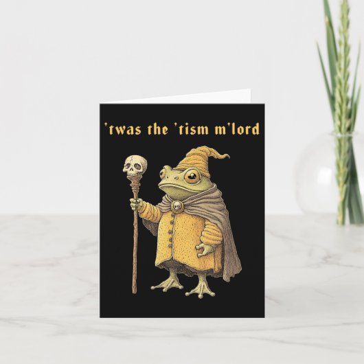 Twas The Tism Mlord おもしろい魔法使いカエル 自閉症 魔女 カード (正面)