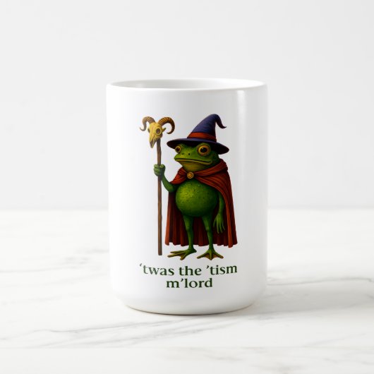 T'was The 'Tism M'Lord Frog Meme 自閉症啓発 コーヒーマグカップ (中央)
