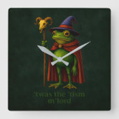 T'was The 'Tism M'Lord Frog Meme 自閉症啓発 スクエア壁時計 (正面)