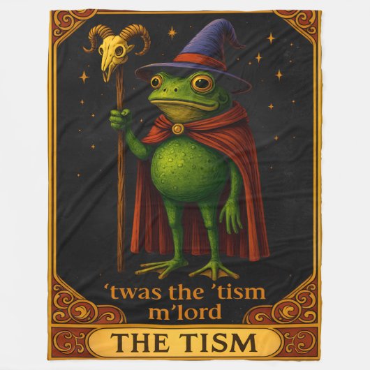 T'was The 'Tism M'Lord Frog Meme 自閉症啓発 フリースブランケット (正面)