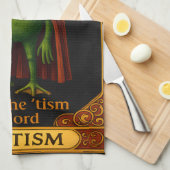 T'was The 'Tism M'Lord Frog Meme Autism Awareness キッチンタオル (四つ折り)