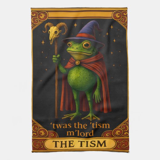 T'was The 'Tism M'Lord Frog Meme Autism Awareness キッチンタオル (縦)