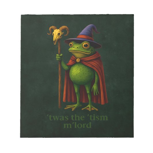 T'was The 'Tism M'Lord Frog Meme Autism Awareness ノートパッド (正面)