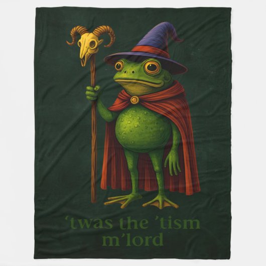 T'was The 'Tism M'Lord Frog Meme Autism Awareness フリースブランケット (正面)