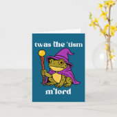 Twas The tism M'lord Funny Meme Frog Witch Autism  カード (黄色い花)
