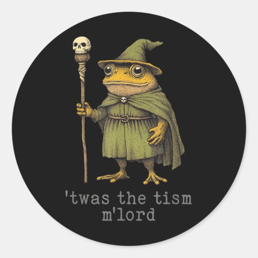 Twas The Tism Mlord Funny Wizard Frog Witch  ラウンドシール (正面)