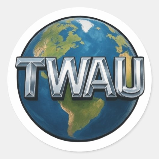 TWAU stickers ラウンドシール (正面)