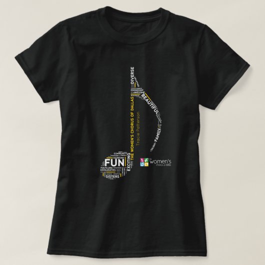 TWCD – ワードノートイエロー Tシャツ (デザイン正面)