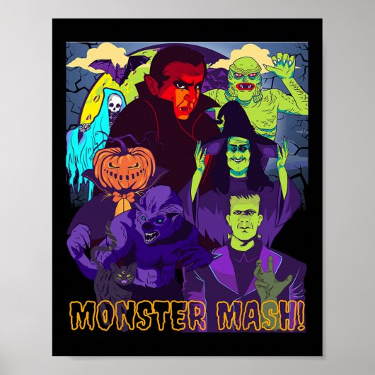 Twear Tee's Monster Mash Halloweenコスチュームおもしろいモン ポスター (正面)