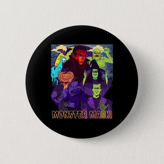 Twear Tee's Monster Mash Halloweenコスチュームおもしろいモン 缶バッジ (正面)