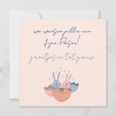 Twee paashaasjes in een eierdop. カード (裏面)