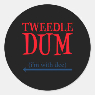 Tweedle Dum I'm With Dee - Lazy Coule Halloween C ラウンドシール