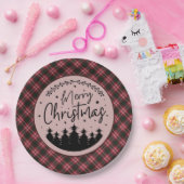 Tweedside Modern Scottish Tartan Christmas ペーパープレート (パーティー)