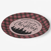Tweedside Modern Scottish Tartan Christmas ペーパープレート (アングル)